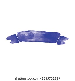 Artistic hand-painted purple ribbon banner created using watercolor technique on a clean white backdrop, ideal for elegant design projects, invitations, and decorative graphic purposes.