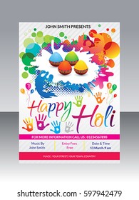 artistic happy holi flyer vector illustration