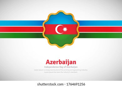 Artistic happy independence day of Azerbaijan with country flag in golden circular shape greeting background