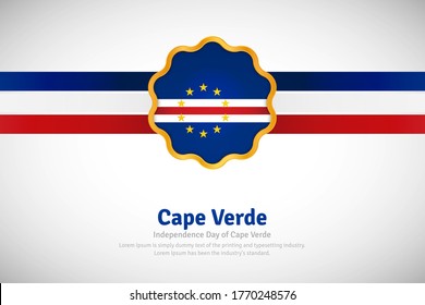 Artistic happy independence day of Cape Verde with country flag in golden circular shape greeting background
