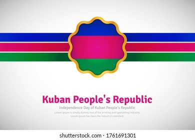 Artistic happy independence day of Kuban Peoples Republic with country flag in golden circular shape greeting background