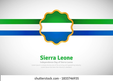 Artistic happy independence day of Sierra Leone with country flag in golden circular shape greeting background