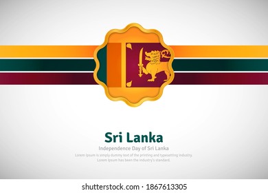 Artistic happy independence day of Sri Lanka with country flag in golden circular shape greeting background