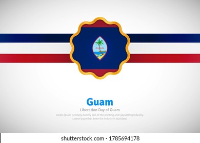 Artistic happy liberation day of Guam with country flag in golden circular shape greeting background