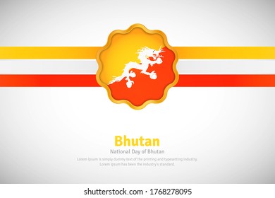 Artistic happy national day of Bhutan with country flag in golden circular shape greeting background