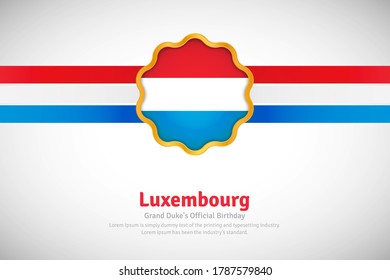 Artistic happy national day of Luxembourg with country flag in golden circular shape greeting background