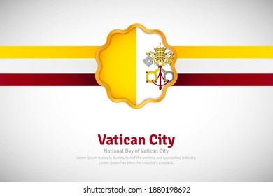 Artistic happy national day of Vatican City with country flag in golden circular shape greeting background