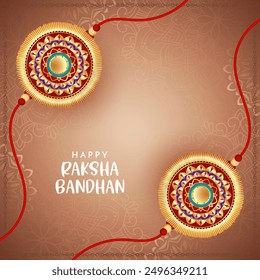 Artistic Happy Raksha Bandhan hindu festival background design vector