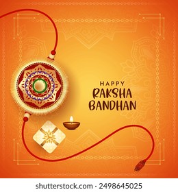 Artistic Happy Raksha Bandhan hindu festival background design vector