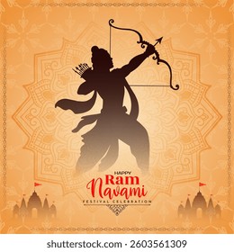 Artistic Happy Ram Navami Indian festival background design vector