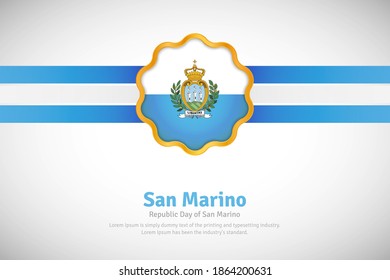 Artistic happy republic day of San Marino with country flag in golden circular shape greeting background