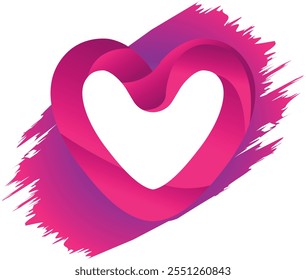 Artistic Heart Icon with Abstract Brush Stroke Elements