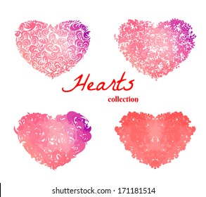 Artistic hearts collection. Vector eps10