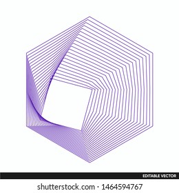 artistic hexagon line art vector design