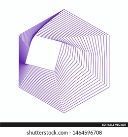 artistic hexagon line art vector design logo vector pattern design