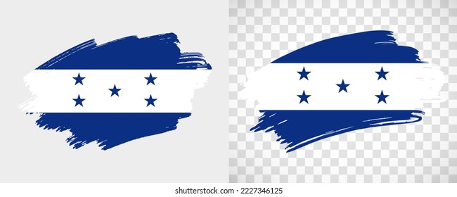 Artistic Honduras flag with isolated brush painted textured with transparent and solid background