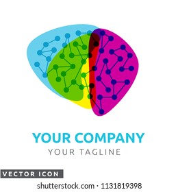 Logo/icono del circuito cerebral humano artístico