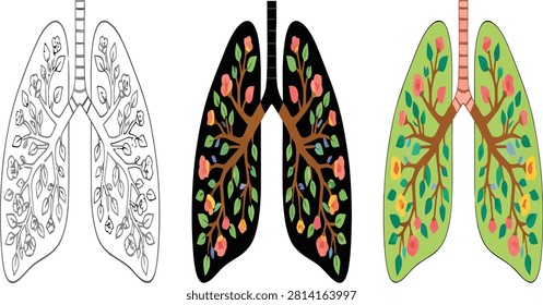 Artistic illustration human lungs