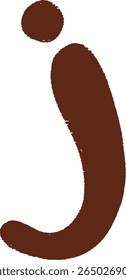 Artistic illustration of the lowercase letter "j" in a bold	