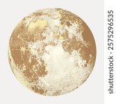 Artistic illustration of the moon in sepia tones. The moon