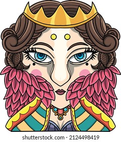 the artistic illustration of a queen 
