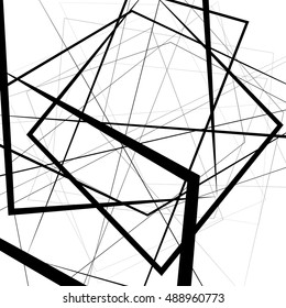 Artistic illustration with stressful random, irregular lines. Geometric art.