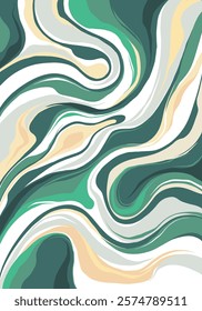 An artistic image depicting a vivid green and beige swirling marble texture. Ideal for creative projects, wallpapers, or design inspiration that captures nature-inspired energy or fluidity in a modern