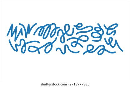 An artistic image featuring blue squiggly lines on a white background, creating a visually appealing and dynamic pattern.