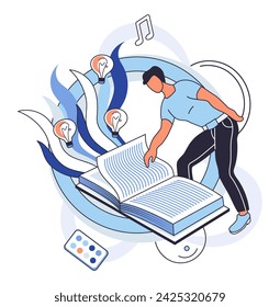 Artistic imagination vector illustration. Art and craft, interwoven with artistic imagination, result in creations stand as timeless testaments The artistic concept, born in crucible inspiration