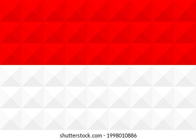 Vector artístico de bandera indonesia. formado desde triángulos a cuadrados con diferentes colores contrastantes que ilustran un efecto 3d. Relación 2:3
