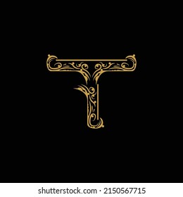 Artistic initial letter mark t design concept
