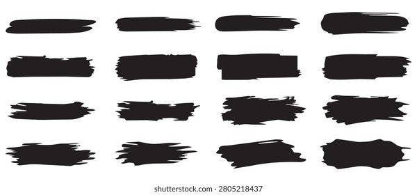 Artistic ink brush strokes. Distressed dry paint textures for apparel branding and creative clipping masks.