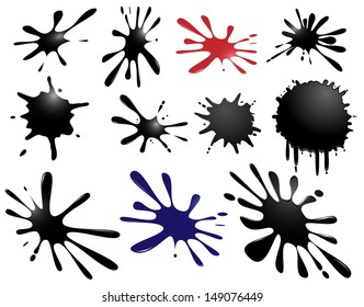 Artistic Ink spot smudges and splashes vector 
