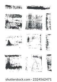 Artistic Isolated Strokes. Freehand Design. Dirty Art Smears. Brush strokes set. Abstract Grunge Paint. Watercolor Brush Strokes. Vector Artistic Strokes. Dry Brush Stains. Ink Element.