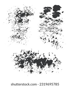 Artistic Isolated Strokes. Graphic Splatter. Dirty Art Smears. Vector Artistic Strokes. Freehand Design. Ink Brushes. Brush strokes set. Acrylic Artistic Shapes. Chinese Paint Art.