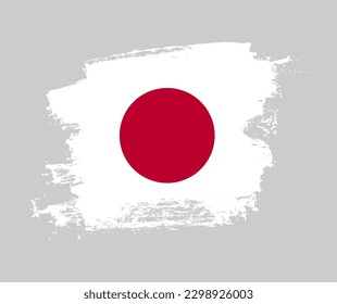 Artistic Japan national flag design on painted brush concept