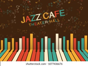 Artistic jazz night background in color. Poster for the jazz festival