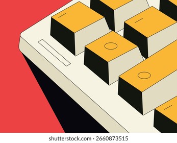 An artistic keyboard setup, showcasing the blend of technology and creativity, featuring a detailed design and high contrast.