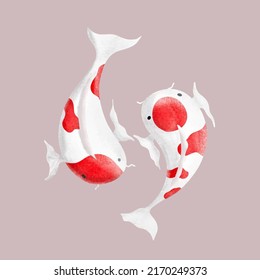 Artistic koi fish design with brush strokes. vector illustration