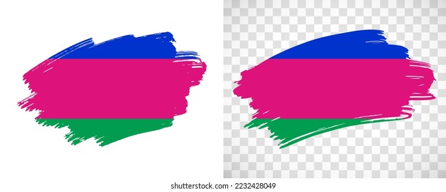 Artistic Kuban Peoples Republic flag with isolated brush painted textured with transparent and solid background