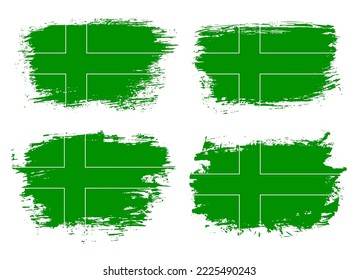 Artistic Ladonia country brush flag collection. Set of grunge brush flags on a solid background