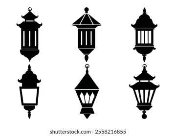 Artistic Lantern Silhouettes for Festive Illustrations