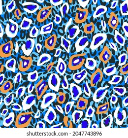 Artistic leopard print. African animal skin print fur texture background. Geometric vector seamless pattern with round shapes. For fabric and textile fashion usage.