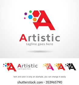 Artistic Letter A Logo Template Design Vector