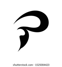 artistic letter p logo vector