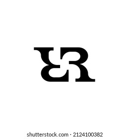 Künstlerischer Buchstabe R R Initial Logo Design Vorlage. Ambigram-Logo