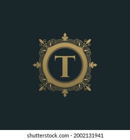 Artistic letter T vector logo design