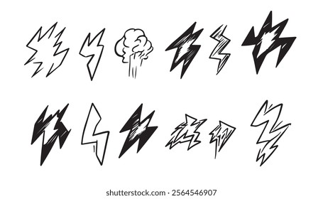 Artistic Lightning Bolt Graphics for Designers