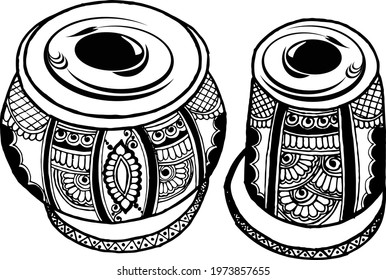 Artistic Line Drawing Indian Classical Music Stock Vector (Royalty Free ...