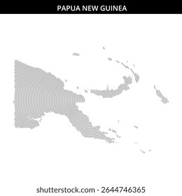 Linhas artísticas formam uma representação abstrata de Papua-Nova Guiné.